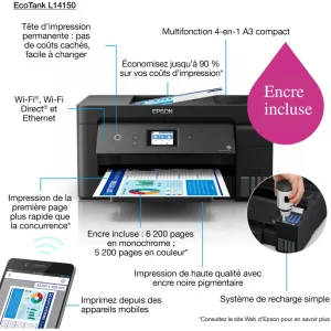Imprimante à Reservoirs Epson EcoTank L14150 A3 – Multifonction et Rechargeables – C11CH96403