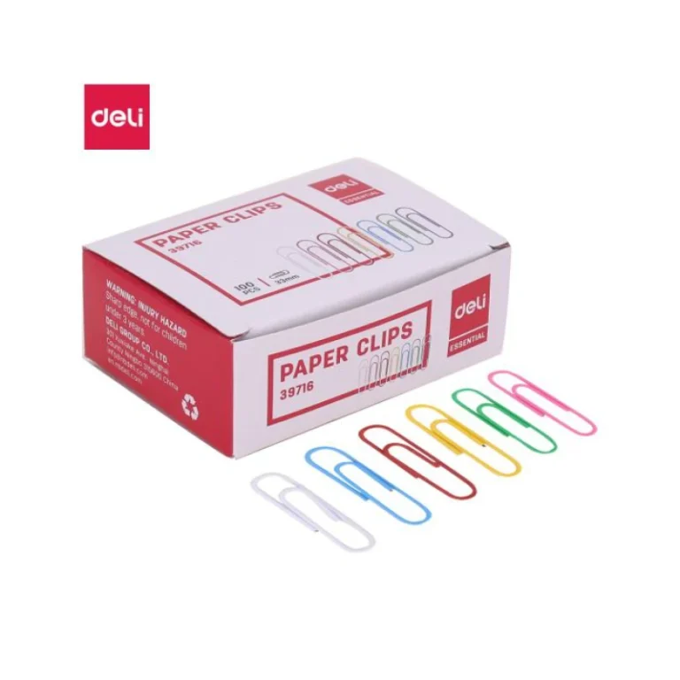 Boîte de 100 Trombones Couleurs 33mm Rond Plastifié – Trombones résistants colorés