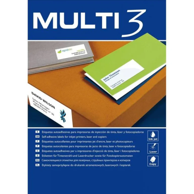 Etiquettes Autocollantes MULTI3, Format multiple