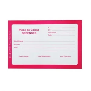 Pièce de Caisse – Dépenses, Format A4, Enregistrement des dépenses financières
