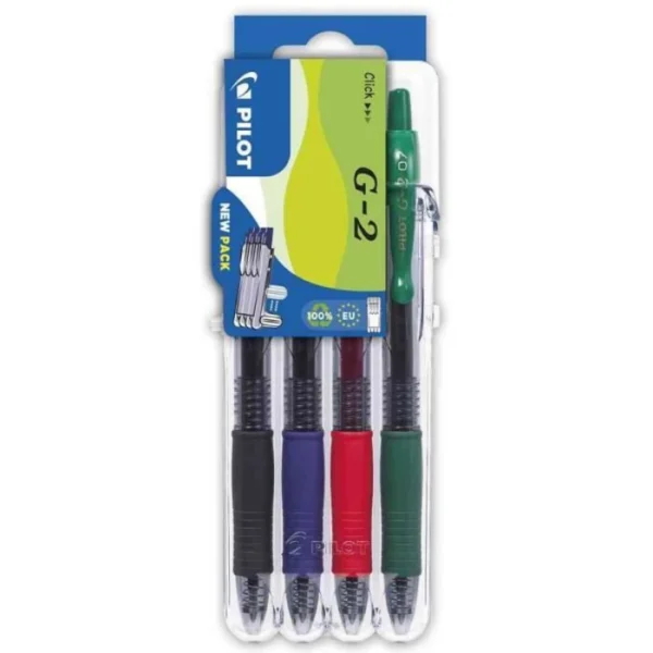 Stylo Bille Pilot G2 Pointe Moyenne 0.7, Stylo de Qualité pour Bureau et Écriture Fluide