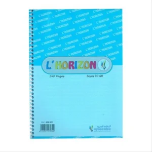 Cahier Spirale A4 – Quadrillé 5 x 5 – 70 g – 240 Pages – Plastifié L’HORIZON